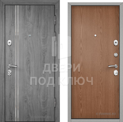 Накладная входная дверь серая в коттедж ДПК-4510